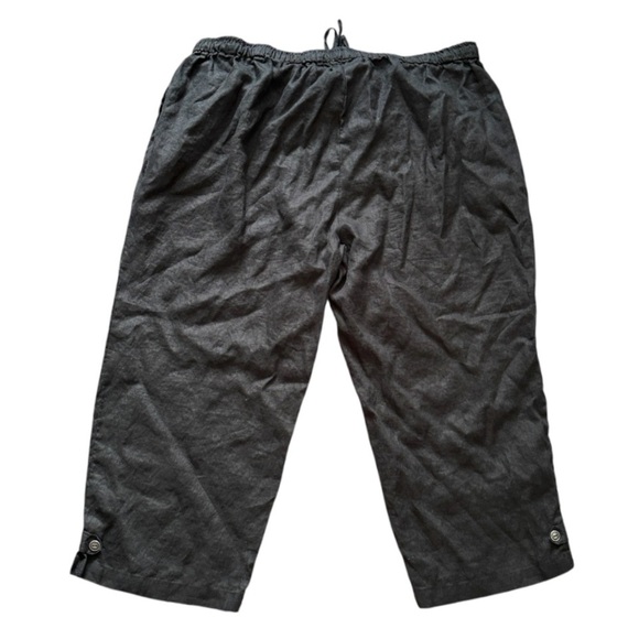 Lot Of 2 Silhouettes Linen Cropped Pull On Pants Womens Plus Size 3X Black Brown - Picture 5 of 16